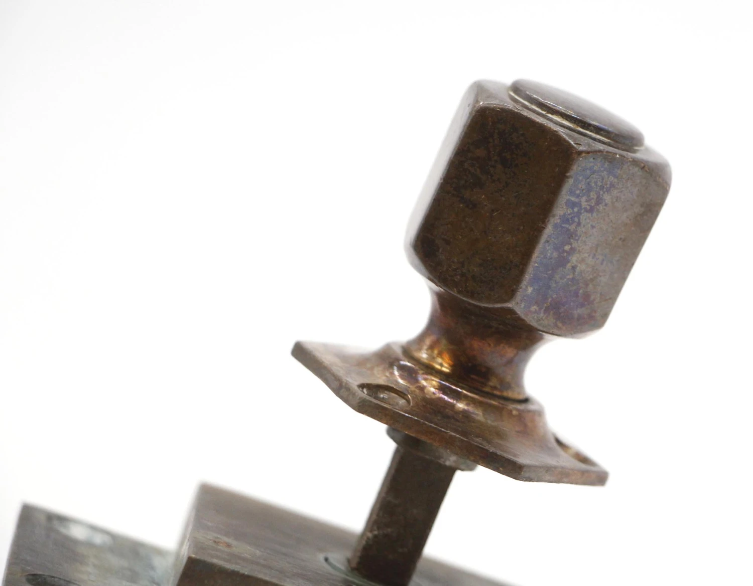 Vintage Brass Hexagonal Shaped Cabinet Door Latch And Knob 9 Vintage Brass Hexagonal Shaped Cabinet Door Latch And Knob - Image 7