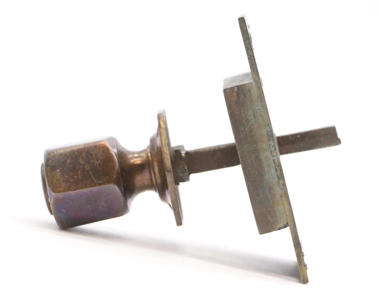 Vintage Brass Hexagonal Shaped Cabinet Door Latch And Knob 11 Vintage Brass Hexagonal Shaped Cabinet Door Latch And Knob - Image 9