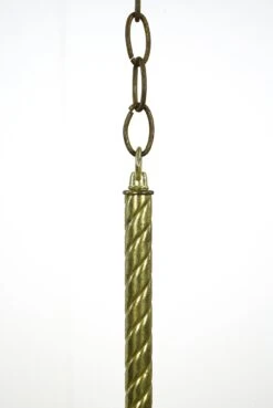 Vintage Brass Chain Ruffled Green Glass Shade Pendant Light 17 Vintage Brass Chain Ruffled Green Glass Shade Pendant Light -OGT Sale Store q285051 04