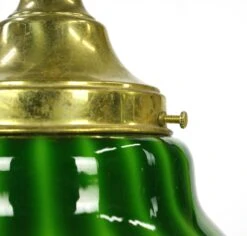 Vintage Brass Chain Ruffled Green Glass Shade Pendant Light 24 Vintage Brass Chain Ruffled Green Glass Shade Pendant Light -OGT Sale Store q285051 11