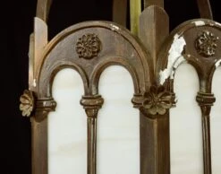 Antique Gothic Slag Glass Lantern Pendant Light 19 Antique Gothic Slag Glass Lantern Pendant Light -OGT Sale Store q285052 06