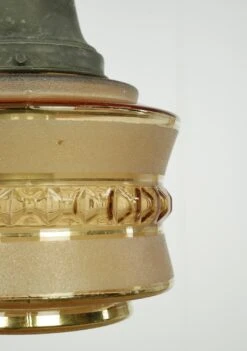 Vintage Tan Glass Globe Bronze Chain Pendant Light -OGT Sale Store q285055 04