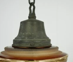 Vintage Tan Glass Globe Bronze Chain Pendant Light -OGT Sale Store q285055 06