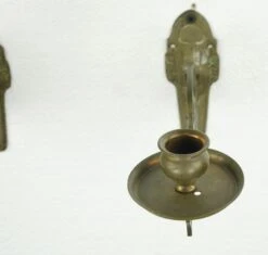 Pair Of Antique Art Nouveau Candle Holder Piano Sconces 21 Pair Of Antique Art Nouveau Candle Holder Piano Sconces -OGT Sale Store q285067 08