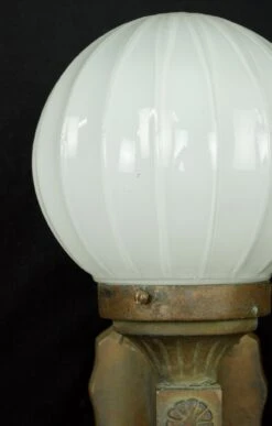 Traditional Bronze & White Glass Globe Wall Sconce 23 Traditional Bronze & White Glass Globe Wall Sconce -OGT Sale Store q285072 11