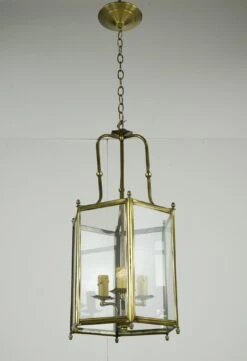 Vintage Traditional Brass Clear Glass Lantern Pendant Light 22 Vintage Traditional Brass Clear Glass Lantern Pendant Light -OGT Sale Store q285075 08