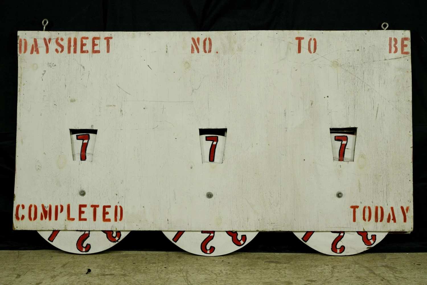 Handmade 3 Digit White & Red Plywood Tracker Sign 10 Handmade 3 Digit White & Red Plywood Tracker Sign - Image 8