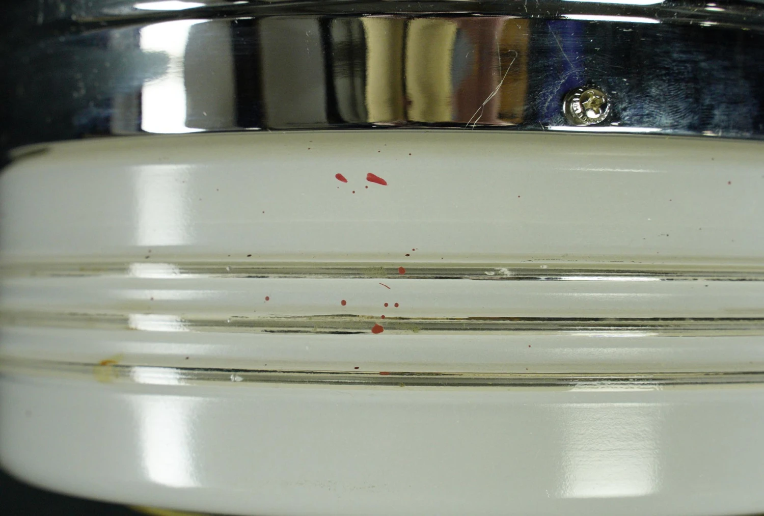 Vintage 8.75 In. Round Glass With Chrome Flush Mount Ceiling Light 6 Vintage 8.75 In. Round Glass With Chrome Flush Mount Ceiling Light - Image 4