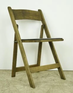 Pair Of Vintage Pine Black Vinyl Seat Folding Chairs 20 Pair Of Vintage Pine Black Vinyl Seat Folding Chairs -OGT Sale Store q285133 04