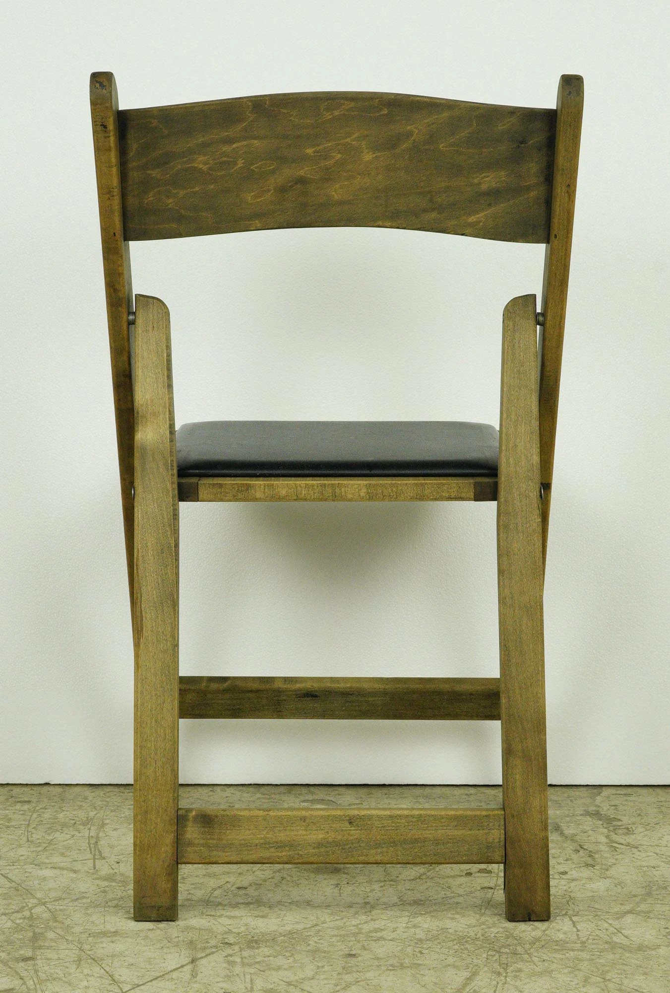 Pair Of Vintage Pine Black Vinyl Seat Folding Chairs 15 Pair Of Vintage Pine Black Vinyl Seat Folding Chairs - Image 13