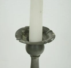 Pair Of Traditional Tall Pewter Candle Holders -OGT Sale Store q285139 06