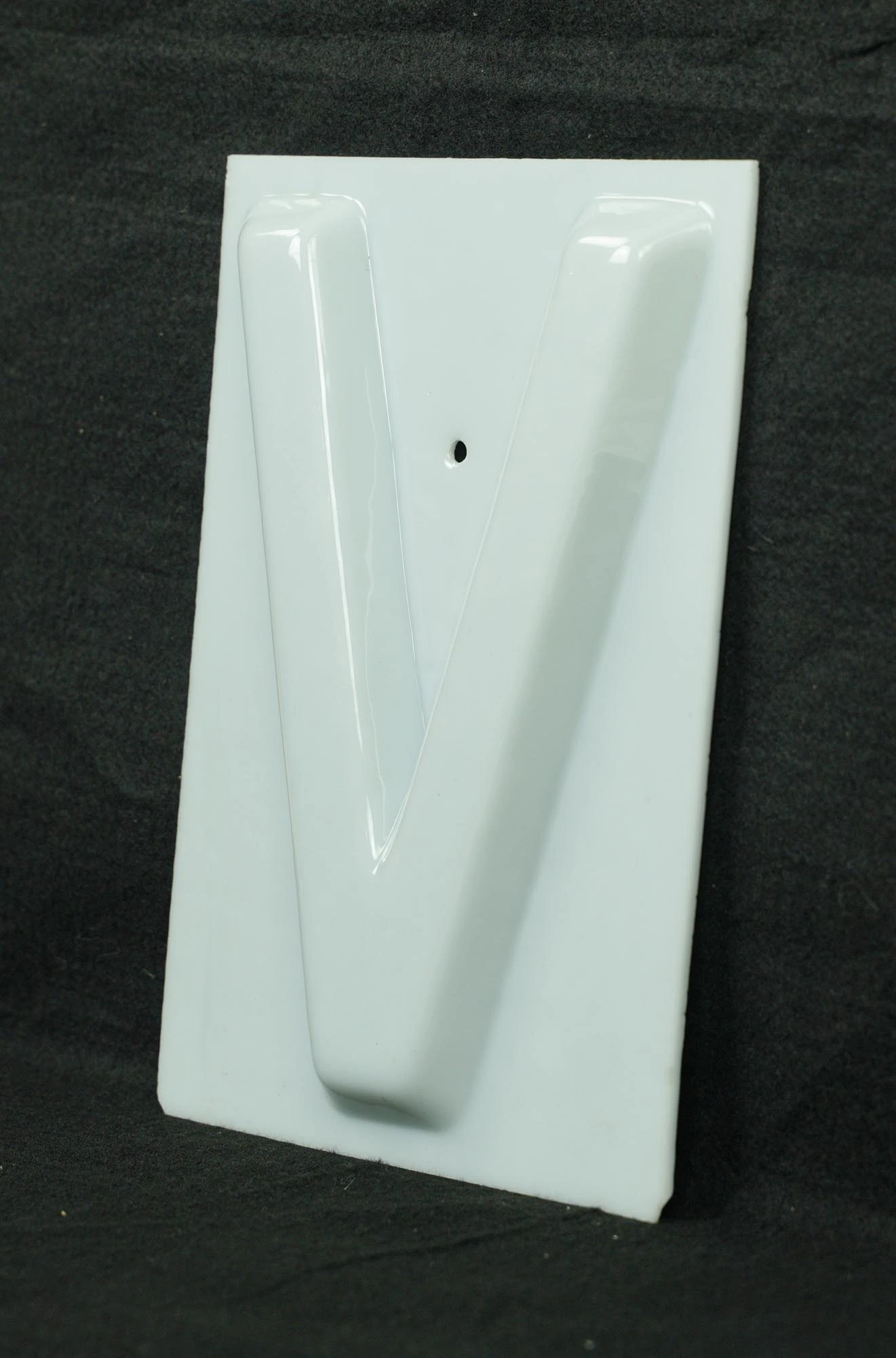 The Albee Theater 10.75 In. White Glass V Letter 7 The Albee Theater 10.75 In. White Glass V Letter - Image 5