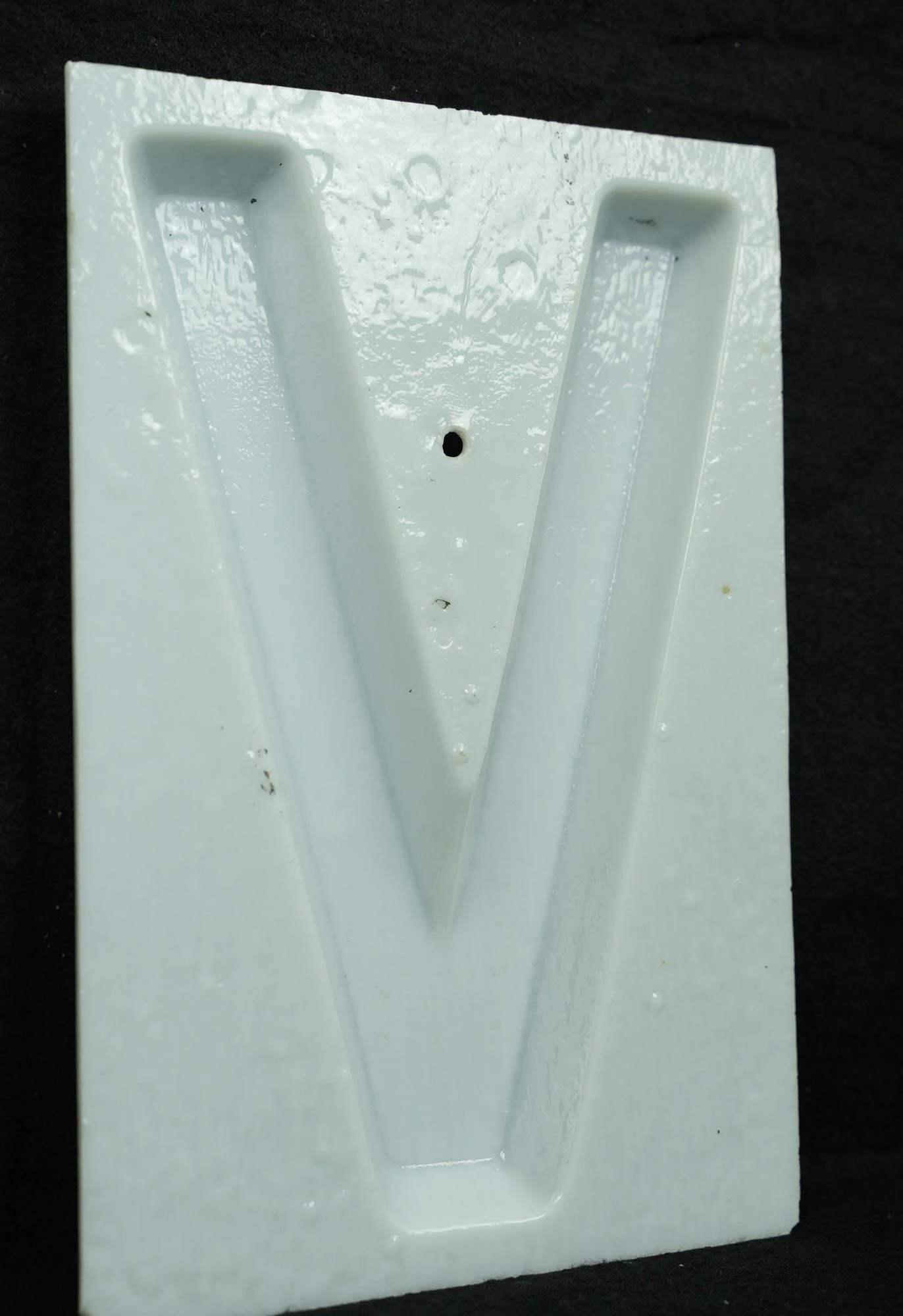 The Albee Theater 10.75 In. White Glass V Letter 9 The Albee Theater 10.75 In. White Glass V Letter - Image 7