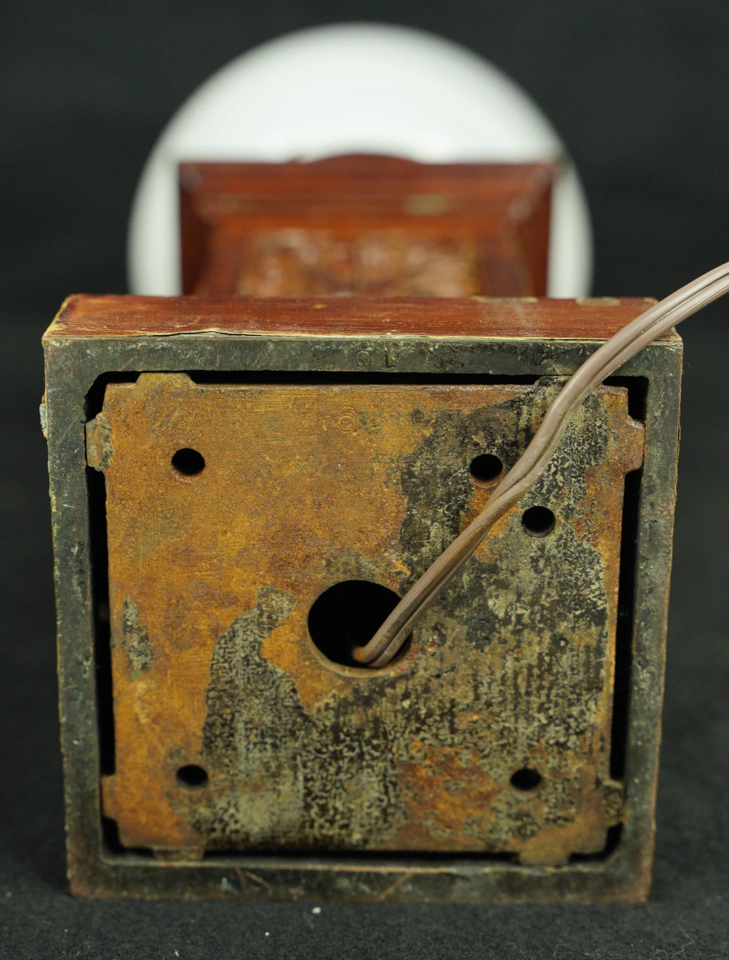 Vintage Ball Shaped Milk Glass Globe Steel Wood Table Lamp 12 Vintage Ball Shaped Milk Glass Globe Steel Wood Table Lamp - Image 10