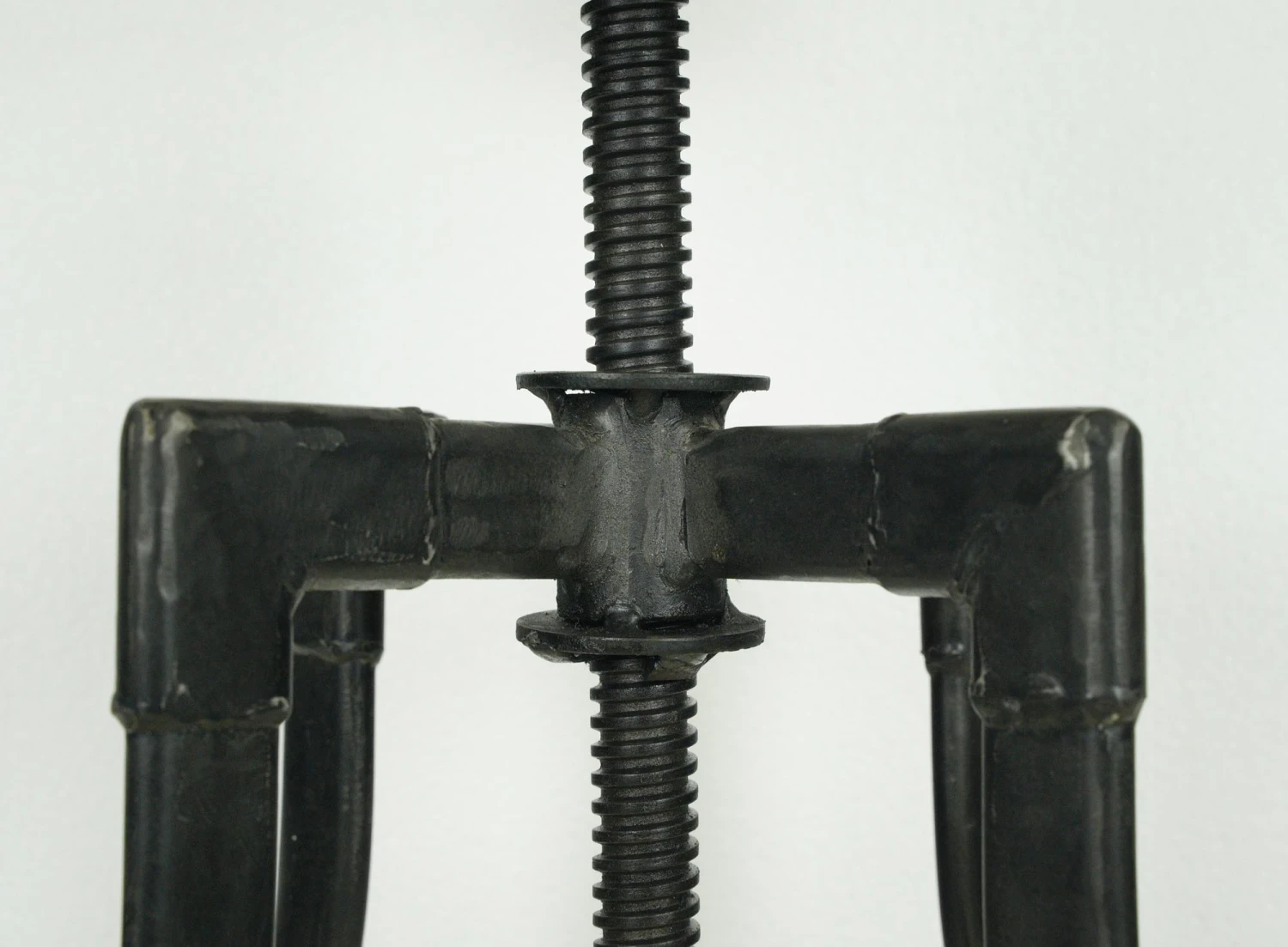 Vintage Adjustable Steel & Teak Wood Bar Stool 7 Vintage Adjustable Steel & Teak Wood Bar Stool - Image 5