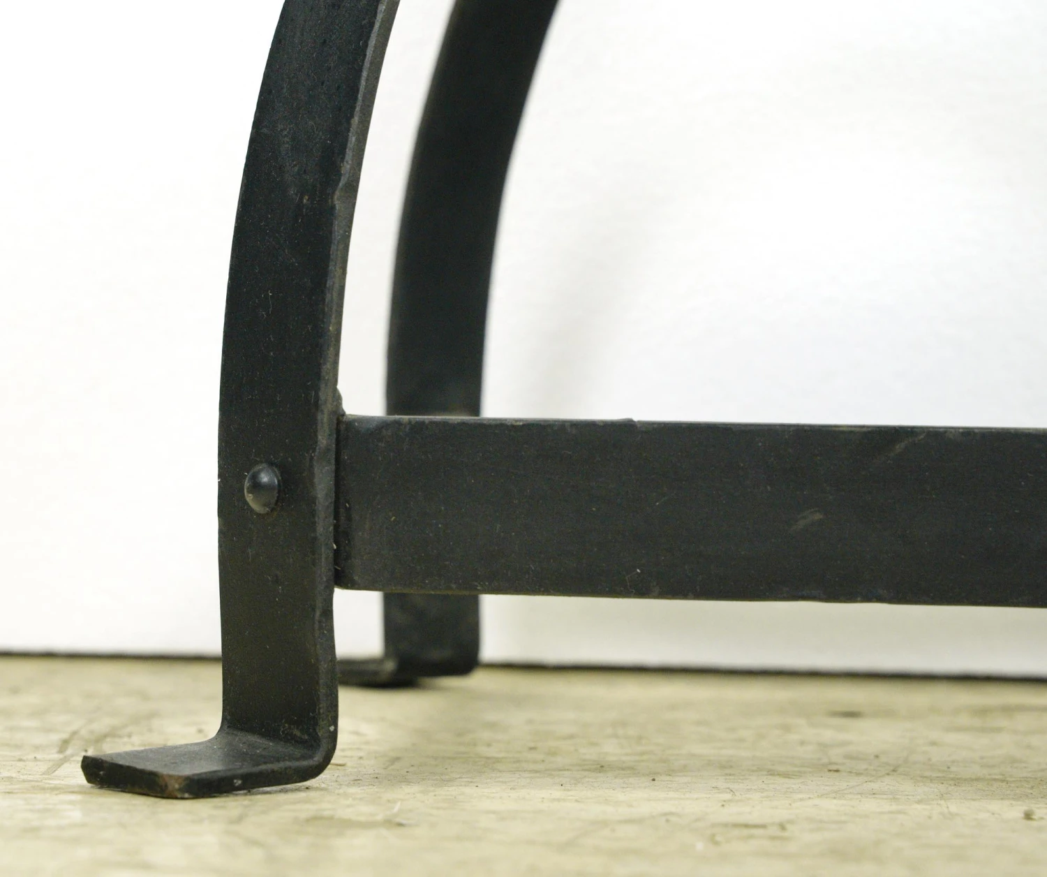 Industrial Adjustable Black Steel Teak Seat Counter Stool 6 Industrial Adjustable Black Steel Teak Seat Counter Stool - Image 4