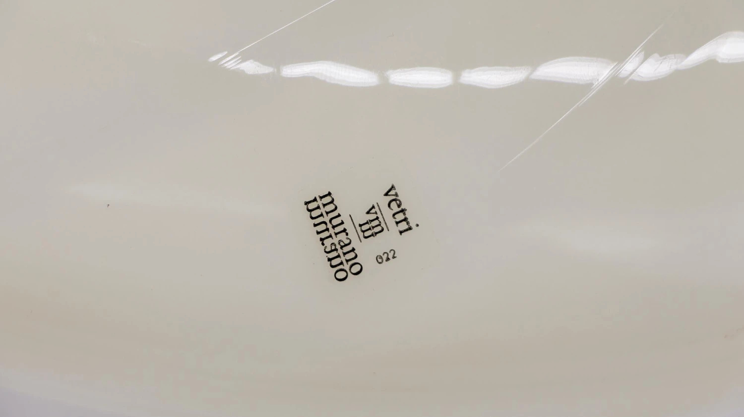 1980s Vetri Murano Cream Swirl Glass & Steel Flush Mount Light 10 1980s Vetri Murano Cream Swirl Glass & Steel Flush Mount Light - Image 8