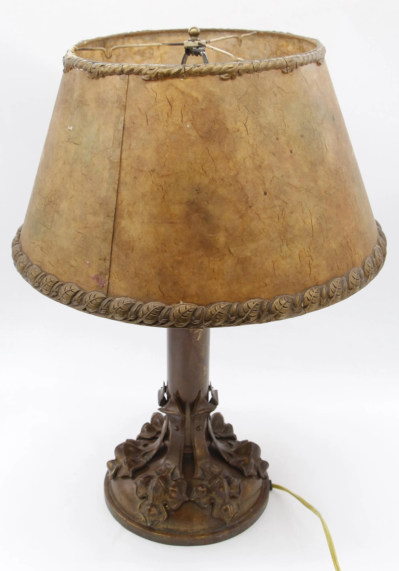 Antique Brass Gothic Lamp With Foliate Detail Shade 8 Antique Brass Gothic Lamp With Foliate Detail Shade - Image 6