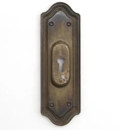 Traditional 7.625 In. Brass Plated Steel Pocket Door Keyhole Plate -OGT Sale Store q285307 04