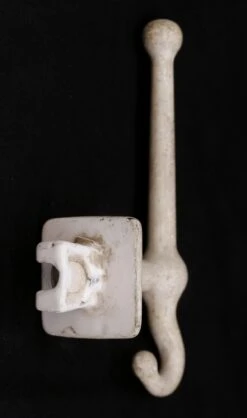 Vintage Cast Iron White Painted Flush Mount Wall Hook 16 Vintage Cast Iron White Painted Flush Mount Wall Hook -OGT Sale Store q285313 05