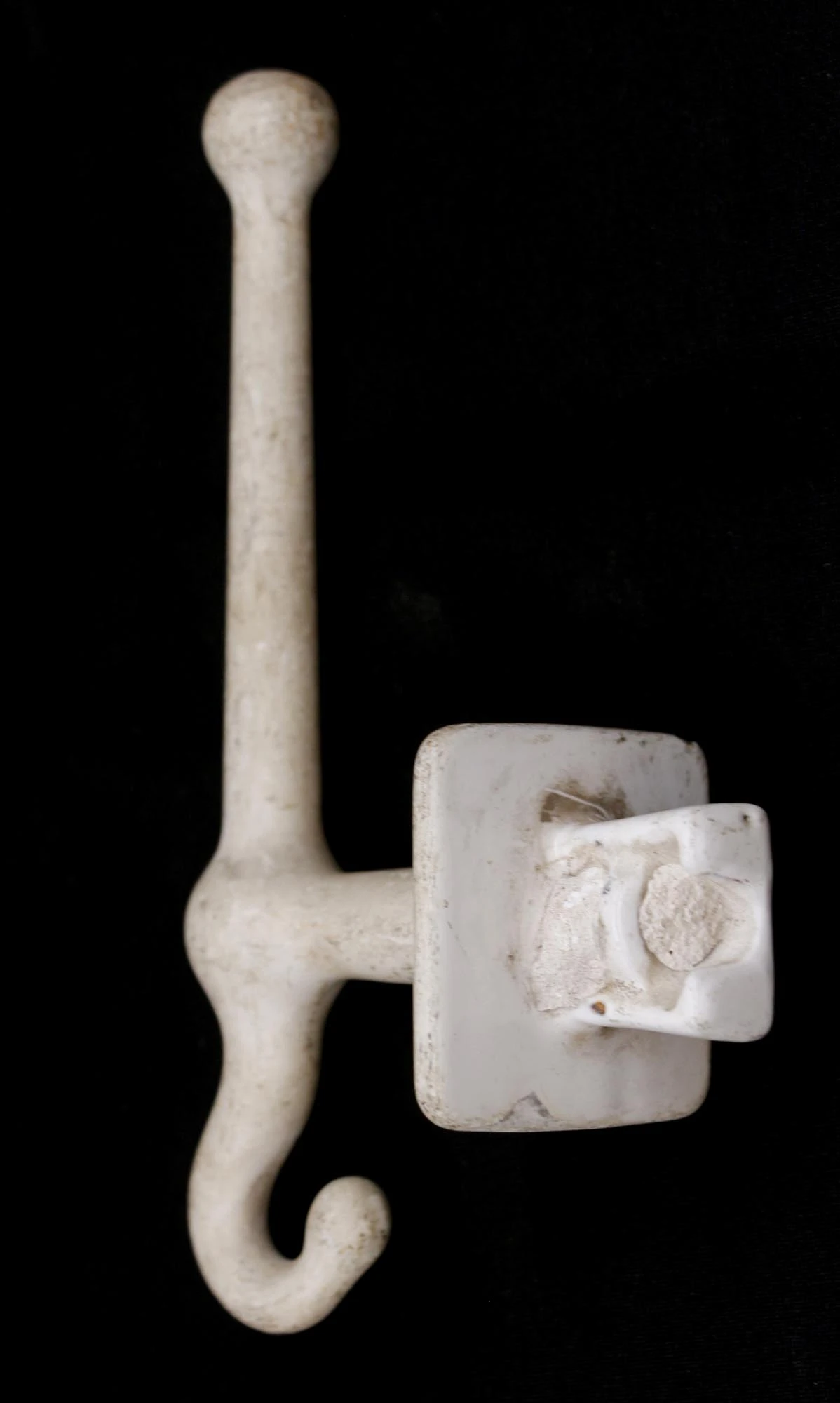 Vintage Cast Iron White Painted Flush Mount Wall Hook 8 Vintage Cast Iron White Painted Flush Mount Wall Hook - Image 6