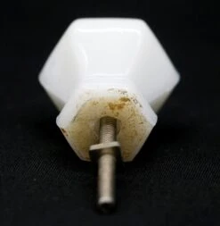 Vintage 1 In. White Ceramic Hexagon Cabinet Knob 9 Vintage 1 In. White Ceramic Hexagon Cabinet Knob -OGT Sale Store q285314 04