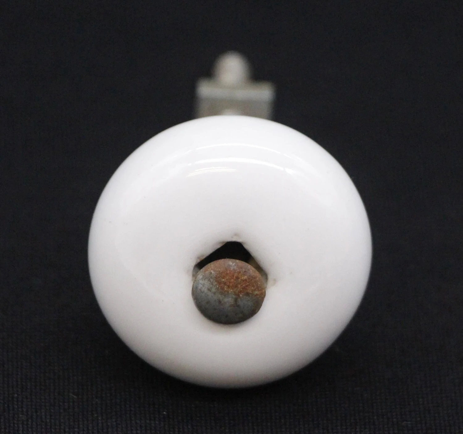 Pair Of Vintage 1.25 In. Round White Ceramic Cabinet Knobs 6 Pair Of Vintage 1.25 In. Round White Ceramic Cabinet Knobs - Image 4