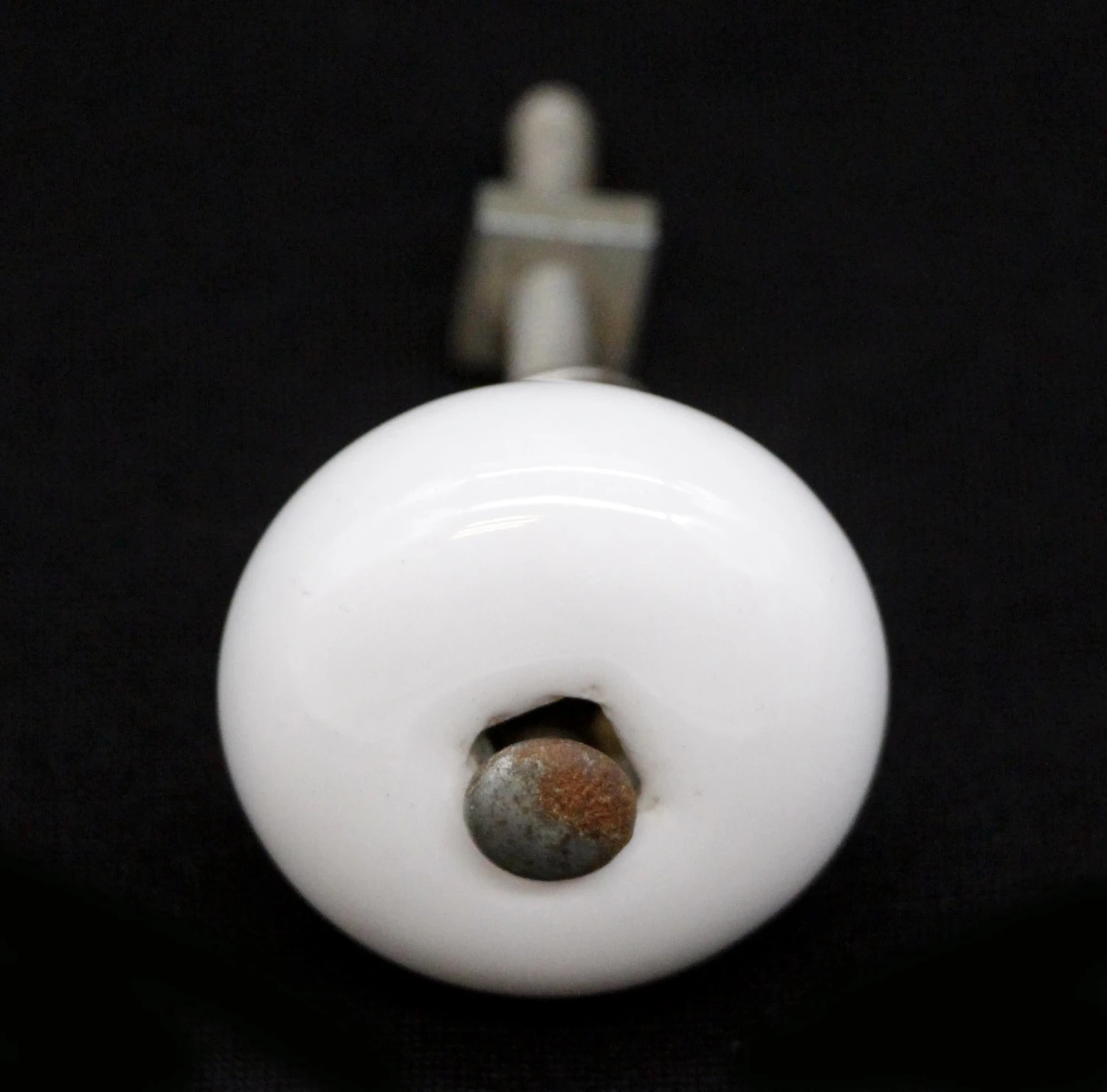 Pair Of Vintage 1.25 In. Round White Ceramic Cabinet Knobs 7 Pair Of Vintage 1.25 In. Round White Ceramic Cabinet Knobs - Image 5
