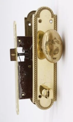 Traditional Oval Brass Door Knob & Privacy Lock Door Set -OGT Sale Store q285371 05