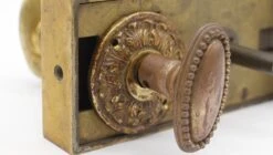 Antique Ornate Solid Brass Russwin Right Door Rim Lock & Oval Knob Set 22 Antique Ornate Solid Brass Russwin Right Door Rim Lock & Oval Knob Set -OGT Sale Store q285416 07