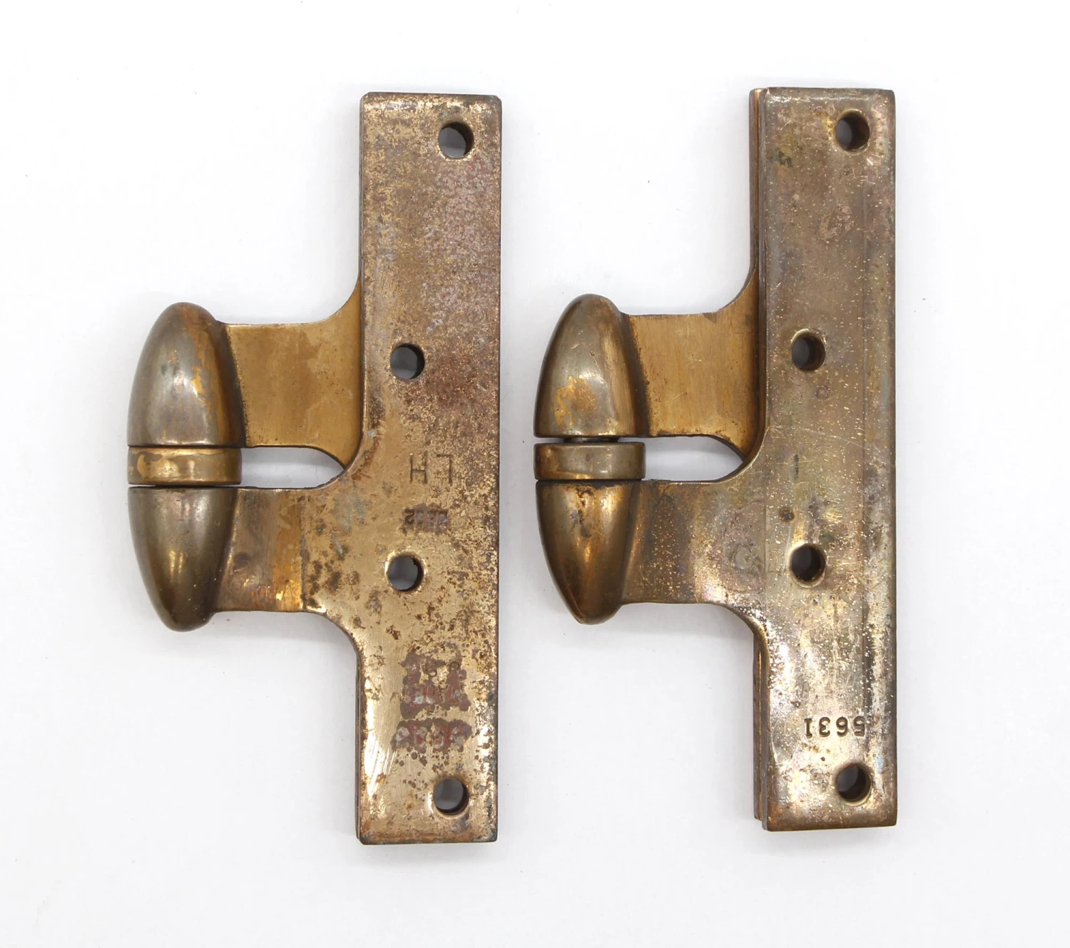 Pair Of Vintage 6 X 5 Stanley Brass Olive Left Door Hinges 7 Pair Of Vintage 6 X 5 Stanley Brass Olive Left Door Hinges - Image 5