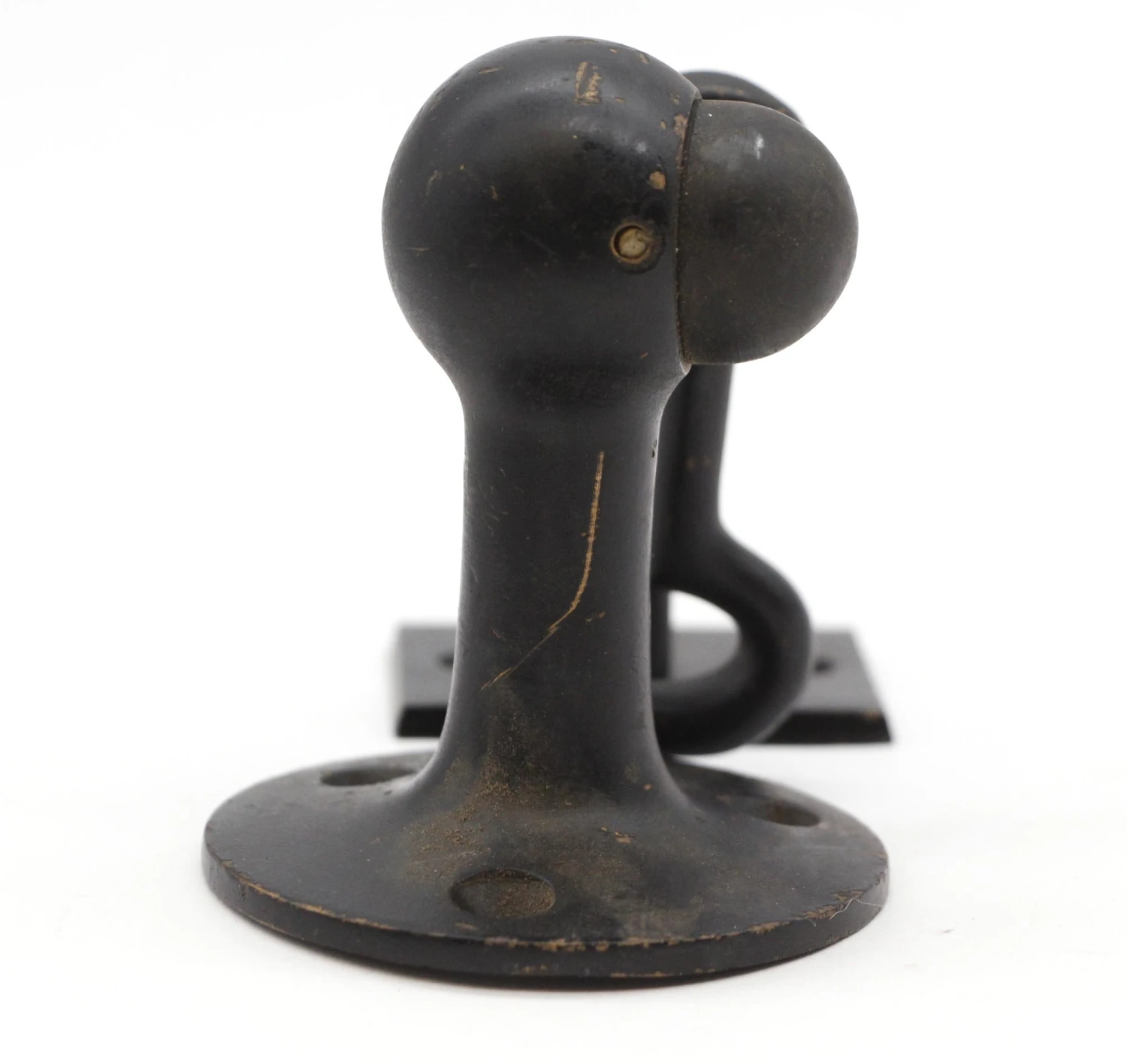 Commercial Blackened Brass Wall Mount Latch Door Stopper 6 Commercial Blackened Brass Wall Mount Latch Door Stopper - Image 4