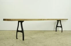 Handcrafted 7.6 Ft. Live Edge Sycamore Cast Iron Legs Bench 15 Handcrafted 7.6 Ft. Live Edge Sycamore Cast Iron Legs Bench -OGT Sale Store q285448 04