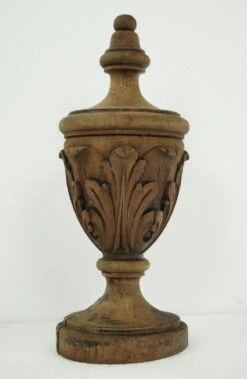 Reclaimed Hand Carved Acanthus Leaf Pine Finial 15 Reclaimed Hand Carved Acanthus Leaf Pine Finial -OGT Sale Store q285454 05