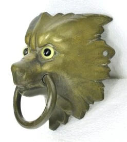 Bronze Wolf Head Glass Eyes Ring Entry Door Pull -OGT Sale Store q285465 04
