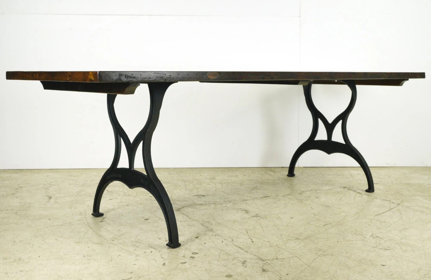 Handcrafted 8 Ft. Pine Cast Iron Brooklyn Legs Dining Farm Table 6 Handcrafted 8 Ft. Pine Cast Iron Brooklyn Legs Dining Farm Table - Image 4