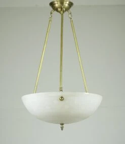 Modern White Etched Glass Dish Brass Pole Pendant Light 19 Modern White Etched Glass Dish Brass Pole Pendant Light -OGT Sale Store q285502 08