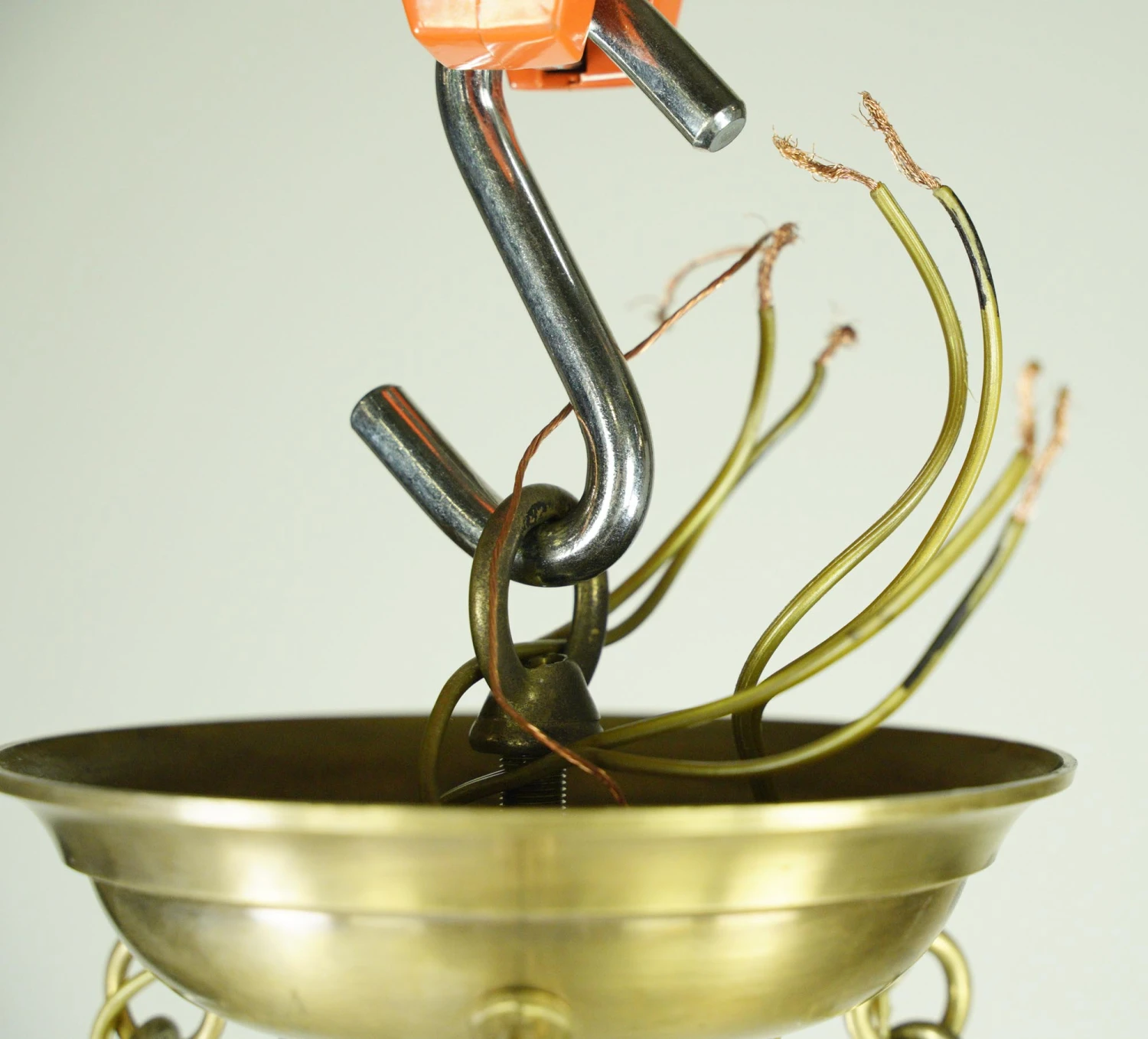 Modern White Etched Glass Dish Brass Pole Pendant Light 12 Modern White Etched Glass Dish Brass Pole Pendant Light - Image 10