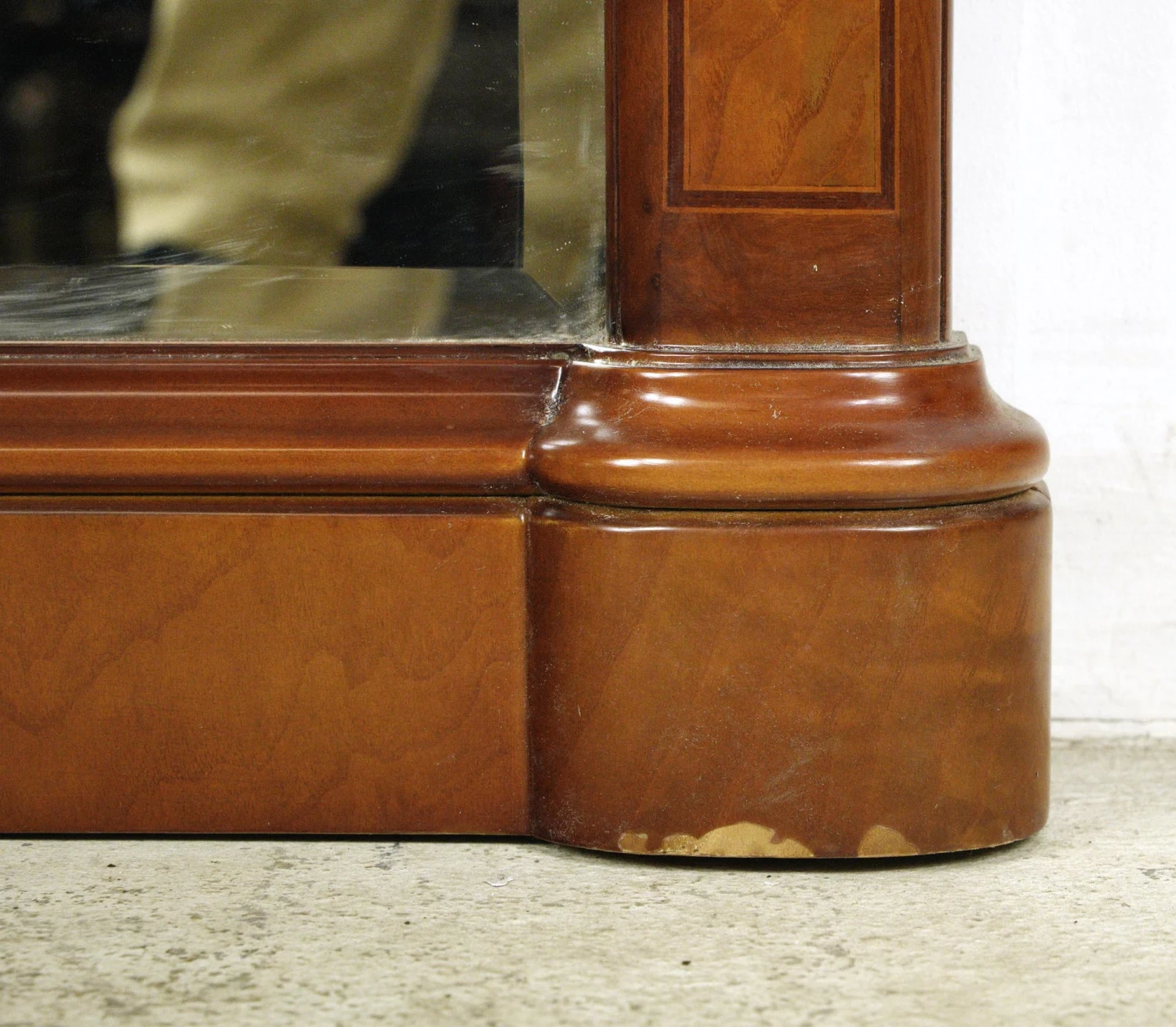 Traditional Medium Tone Wood Beveled Mantel Wall Mirror 7 Traditional Medium Tone Wood Beveled Mantel Wall Mirror - Image 5