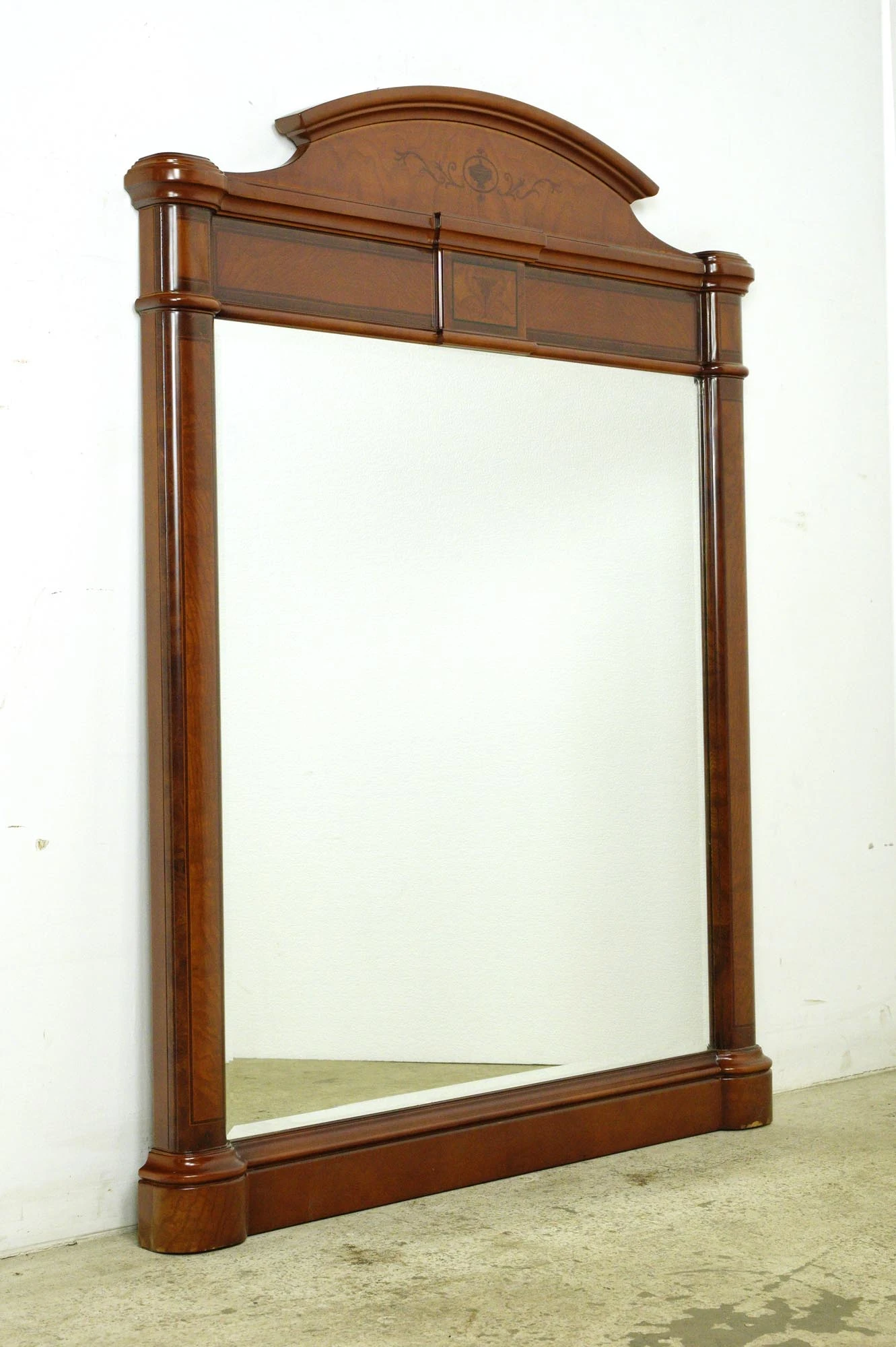 Traditional Medium Tone Wood Beveled Mantel Wall Mirror 9 Traditional Medium Tone Wood Beveled Mantel Wall Mirror - Image 7