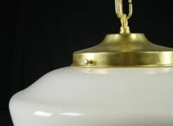 Schoolhouse 14 In. Milk Glass Brushed Brass Chain Pendant Light -OGT Sale Store q285520 04