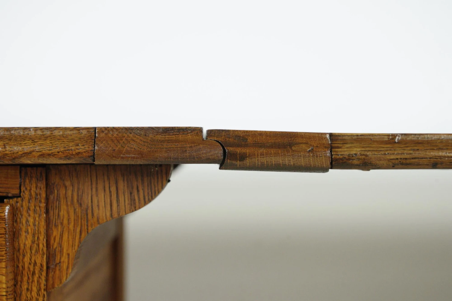 Vintage Dark Tone Oak Folding Desk On Casters 8 Vintage Dark Tone Oak Folding Desk On Casters - Image 6