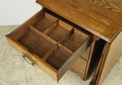 Vintage Dark Tone Oak Folding Desk On Casters 29 Vintage Dark Tone Oak Folding Desk On Casters -OGT Sale Store q285524 14
