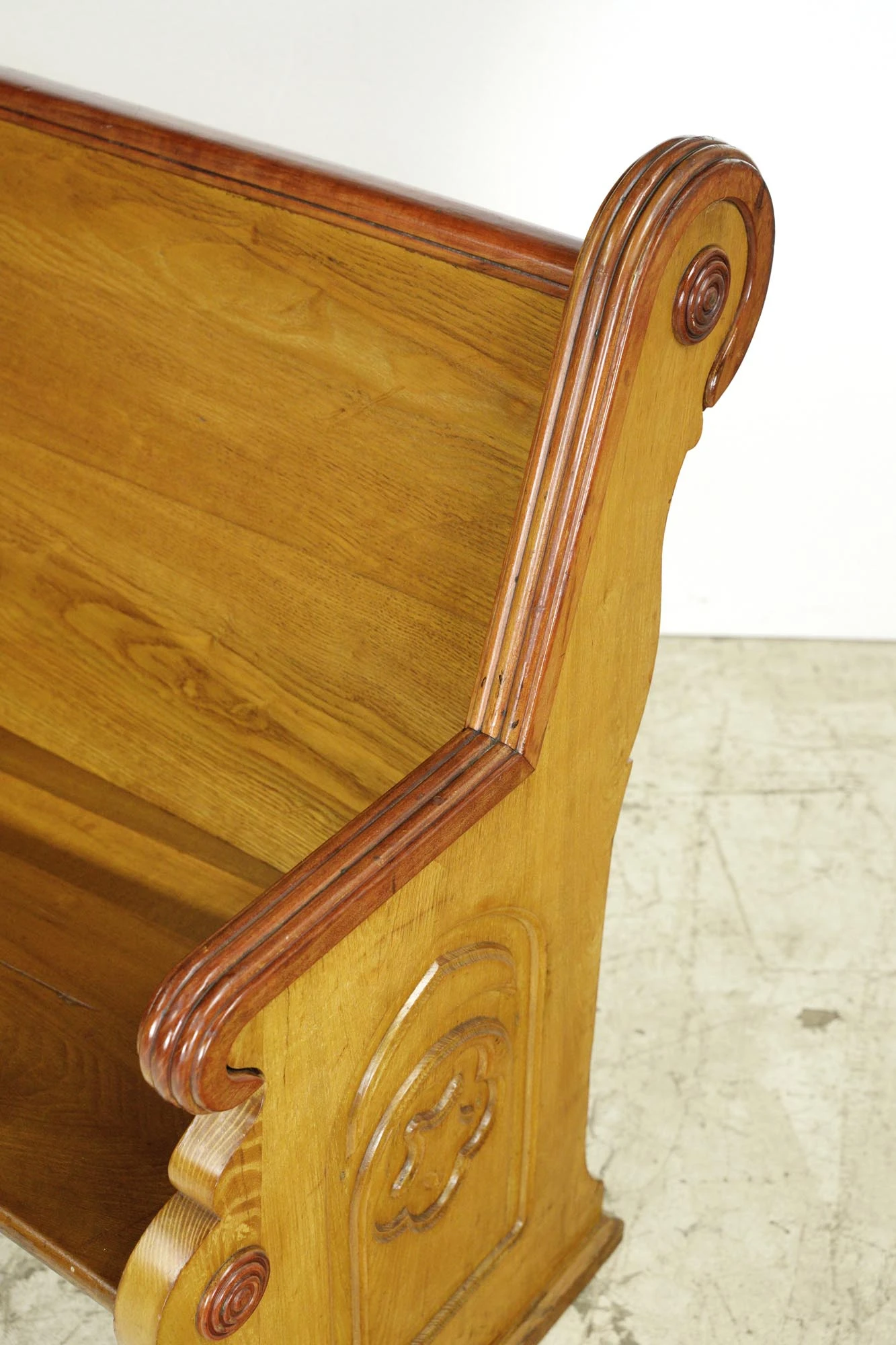 Reclaimed Restored 47 In. Wooden Pine Pew Bench 9 Reclaimed Restored 47 In. Wooden Pine Pew Bench - Image 7