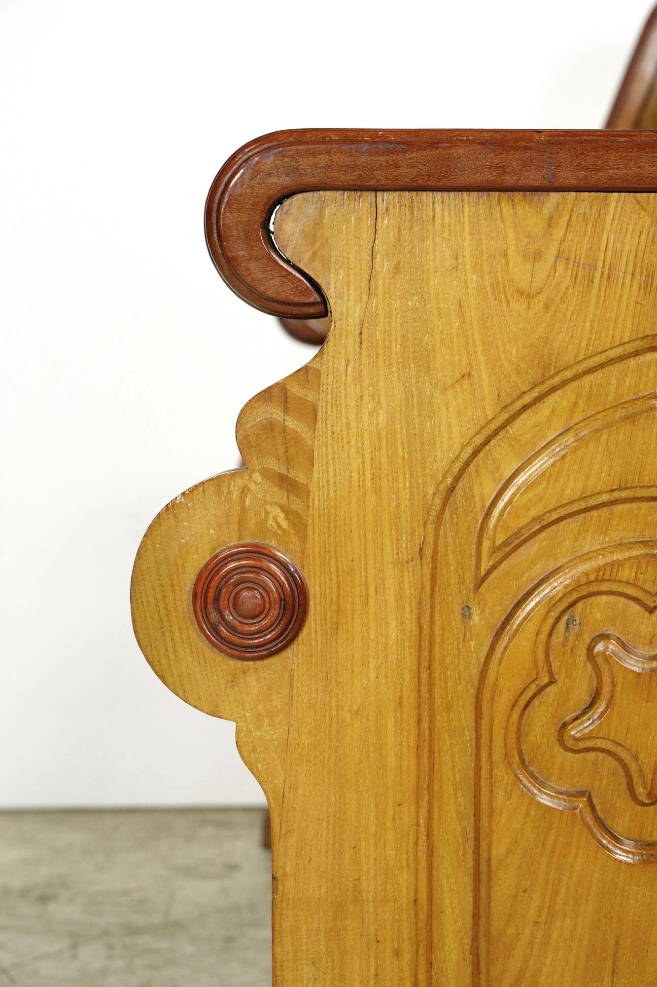 Reclaimed Restored 47 In. Wooden Pine Pew Bench 11 Reclaimed Restored 47 In. Wooden Pine Pew Bench - Image 9