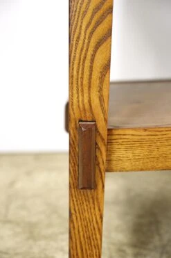 Vintage 58 In. Spade Carvings Medium Tone Oak Table With Shelf 19 Vintage 58 In. Spade Carvings Medium Tone Oak Table With Shelf -OGT Sale Store q285530 04