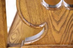 Vintage 58 In. Spade Carvings Medium Tone Oak Table With Shelf 28 Vintage 58 In. Spade Carvings Medium Tone Oak Table With Shelf -OGT Sale Store q285530 13