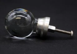 Vintage Clear Ball Shaped Glass Nickel Cabinet Knob -OGT Sale Store q285606 04