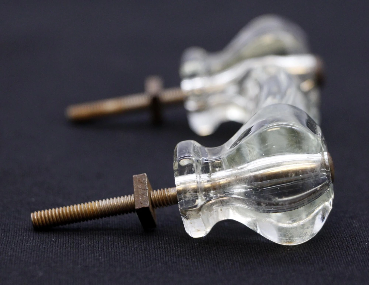 Pair Of Vintage 4.25 In. Clear Glass Bridge Drawer Pulls 7 Pair Of Vintage 4.25 In. Clear Glass Bridge Drawer Pulls - Image 5