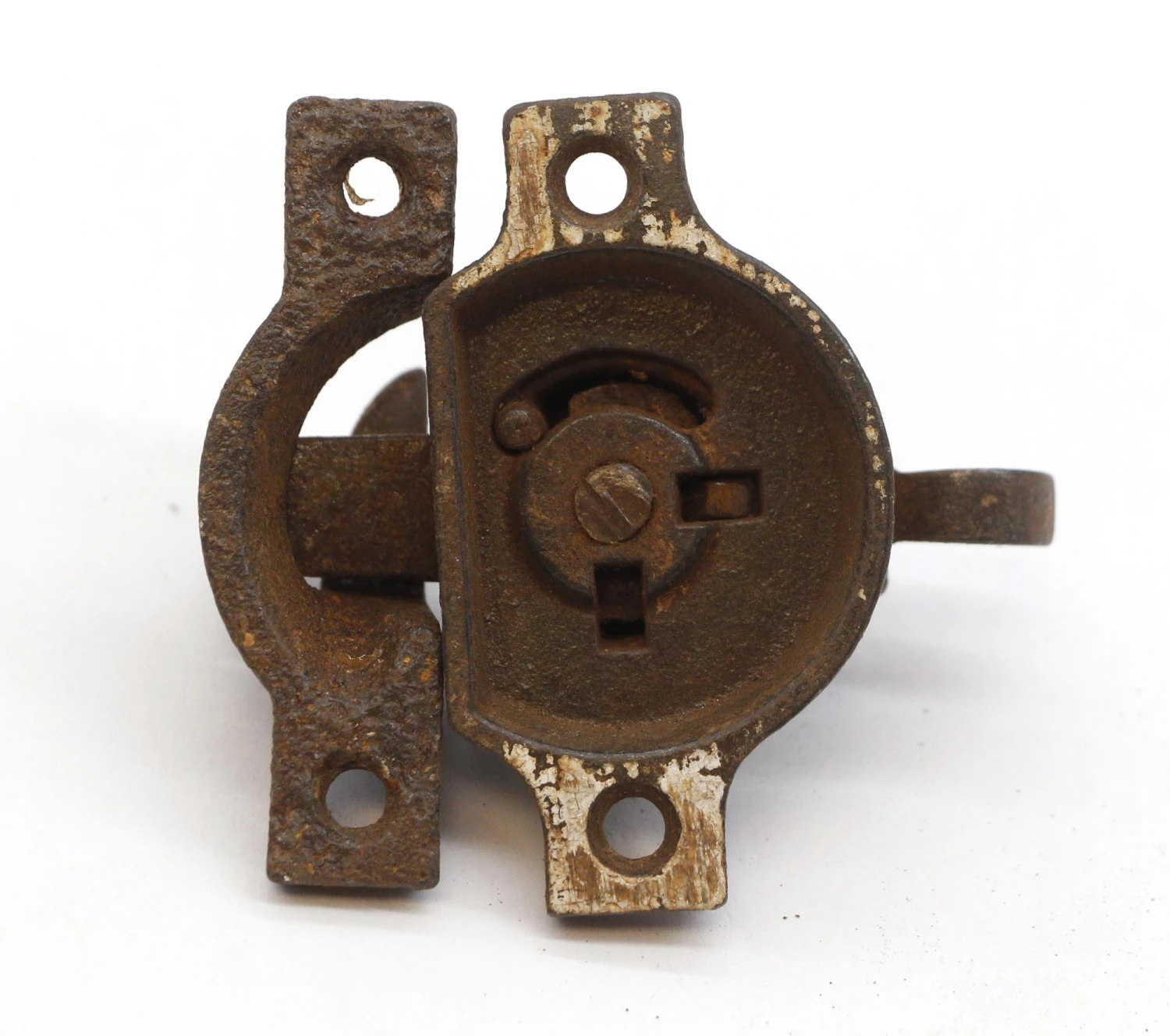 Antique Cast Iron Window Lock Latch With Brass Button 8 Antique Cast Iron Window Lock Latch With Brass Button - Image 6